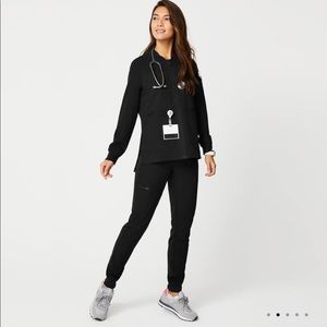 FIGS Bellery Scrub Jacket, Black, Size XL!